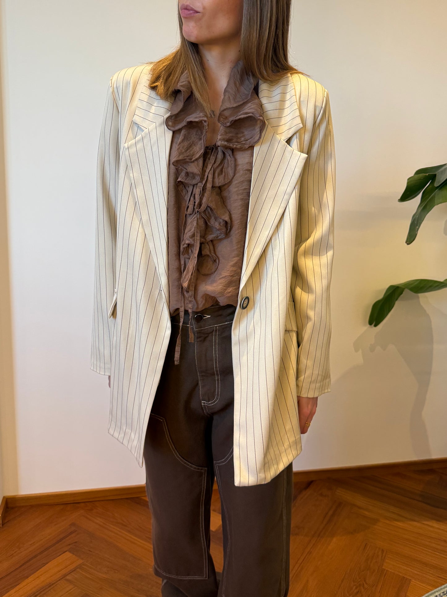 OVERSIZE PINSTRIPED BLAZER