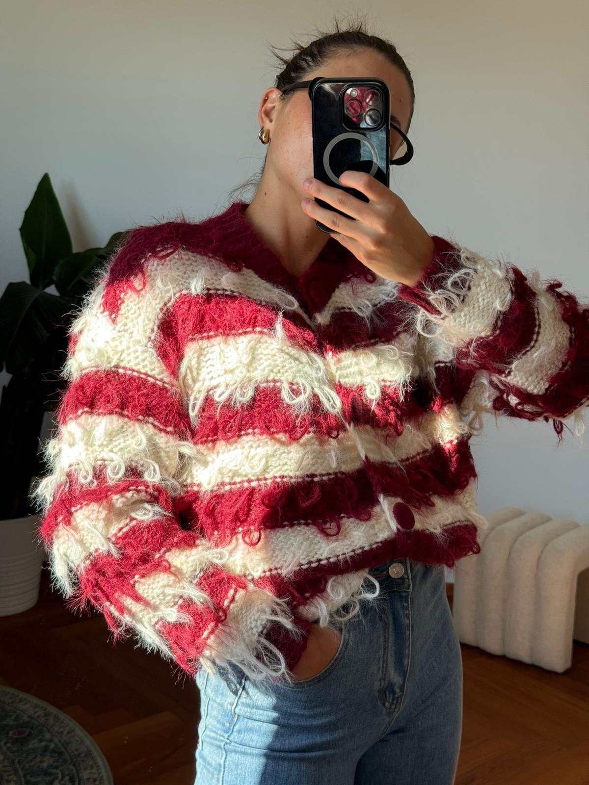 CARDIGAN BERRY SWIRL