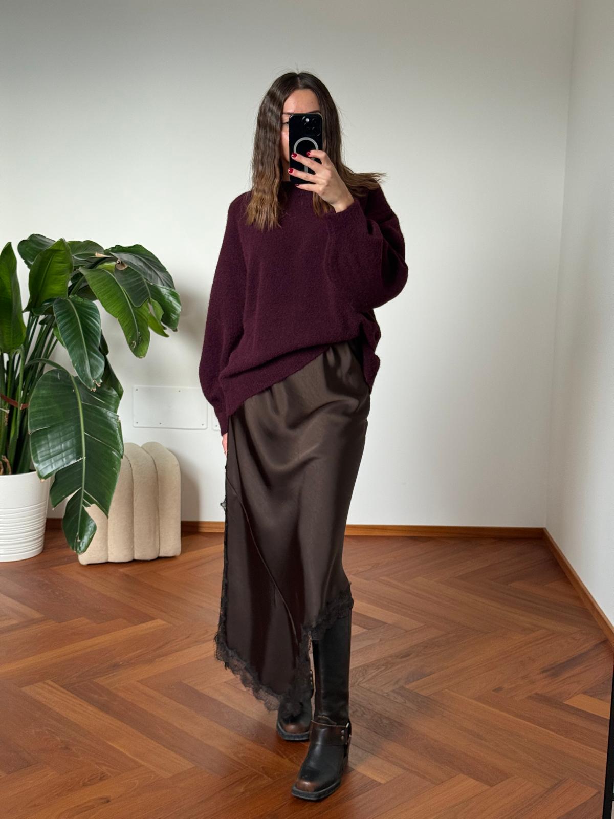 LONGUETTE SATIN CON PIZZO