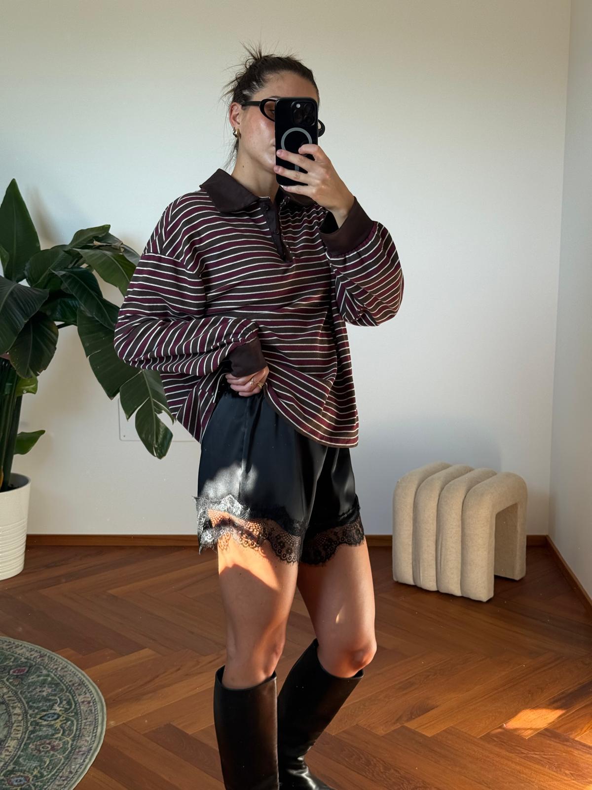 SHORTS IN RASO E PIZZO