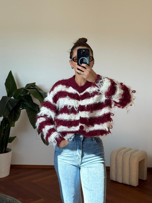 CARDIGAN BERRY SWIRL