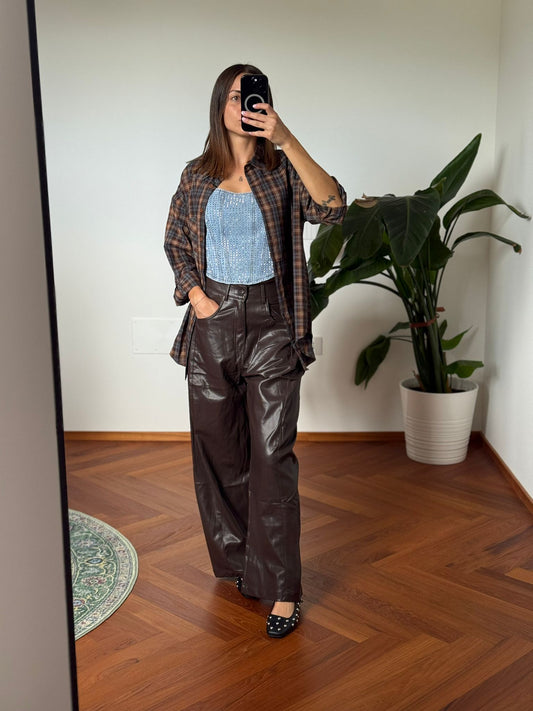 PANTALONE ECOPELLE CIOCCOLATO