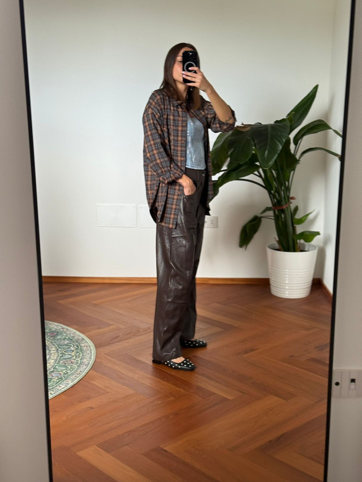 PANTALONE ECOPELLE CIOCCOLATO