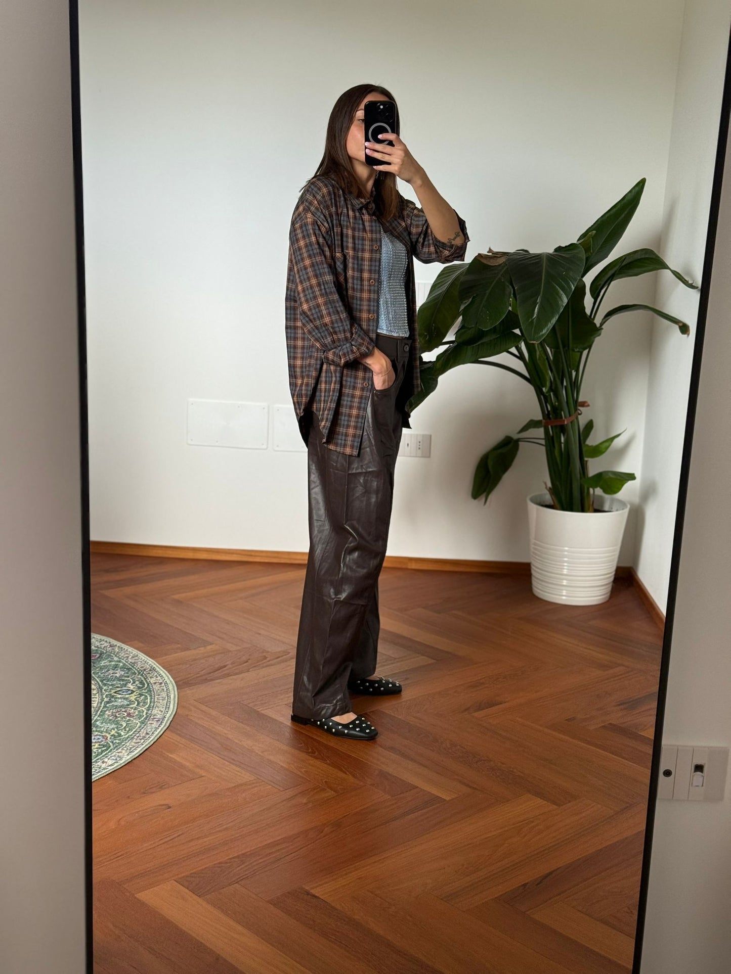 PANTALONE ECOPELLE CIOCCOLATO