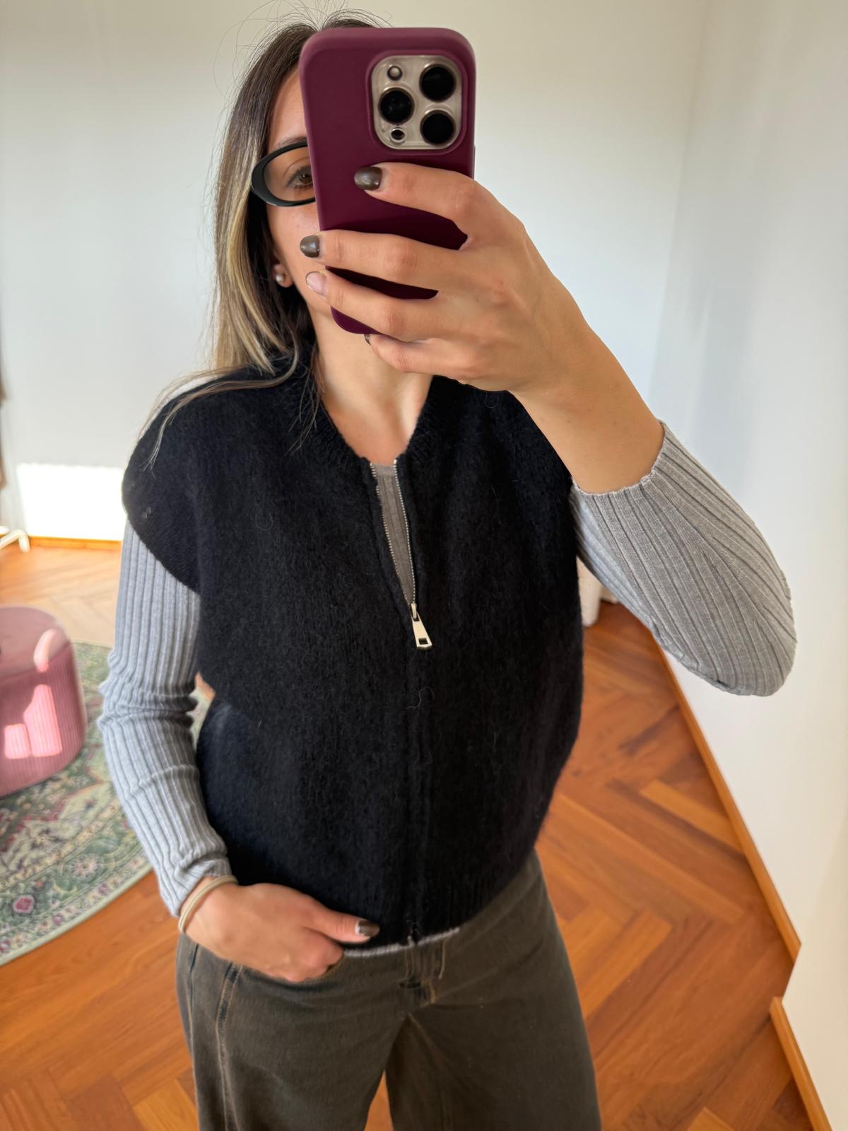 SMANICATO CON ZIP MOHAIR