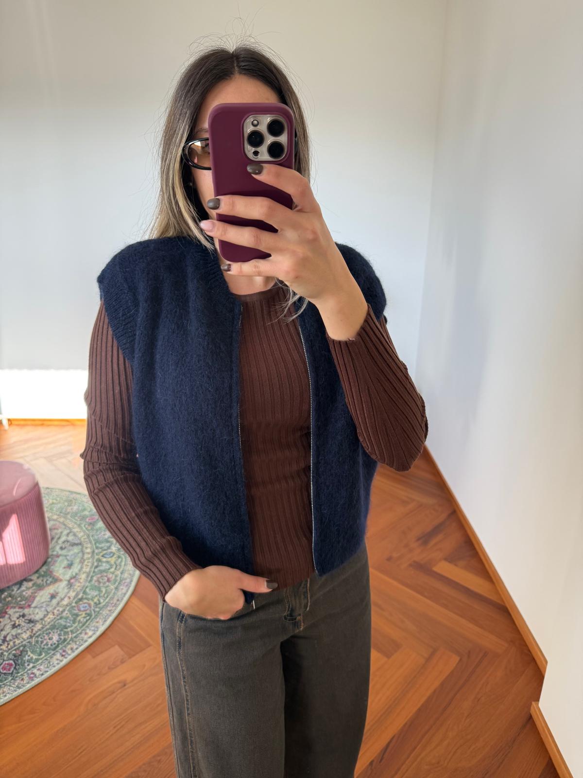 SMANICATO CON ZIP MOHAIR