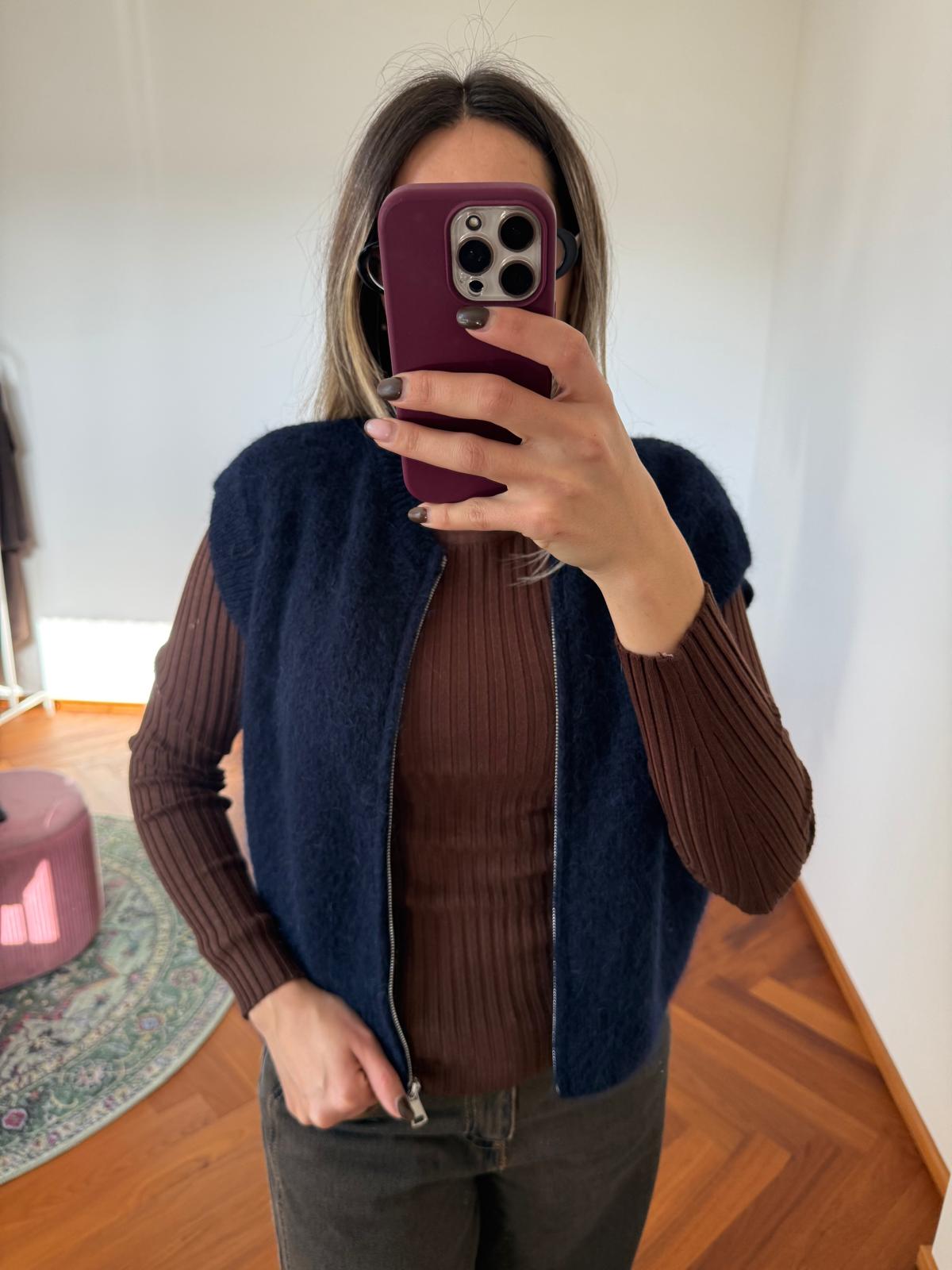 SMANICATO CON ZIP MOHAIR