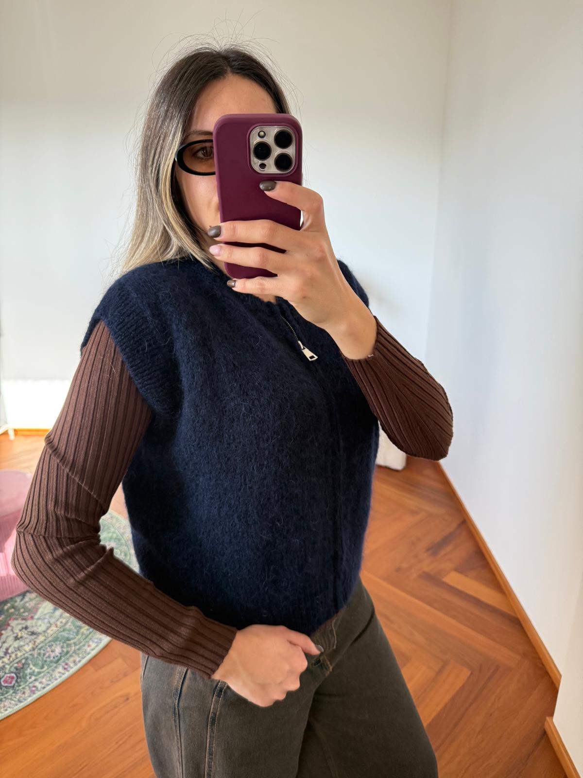 SMANICATO CON ZIP MOHAIR