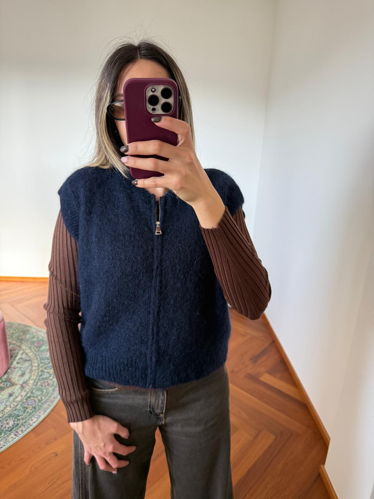 SMANICATO CON ZIP MOHAIR