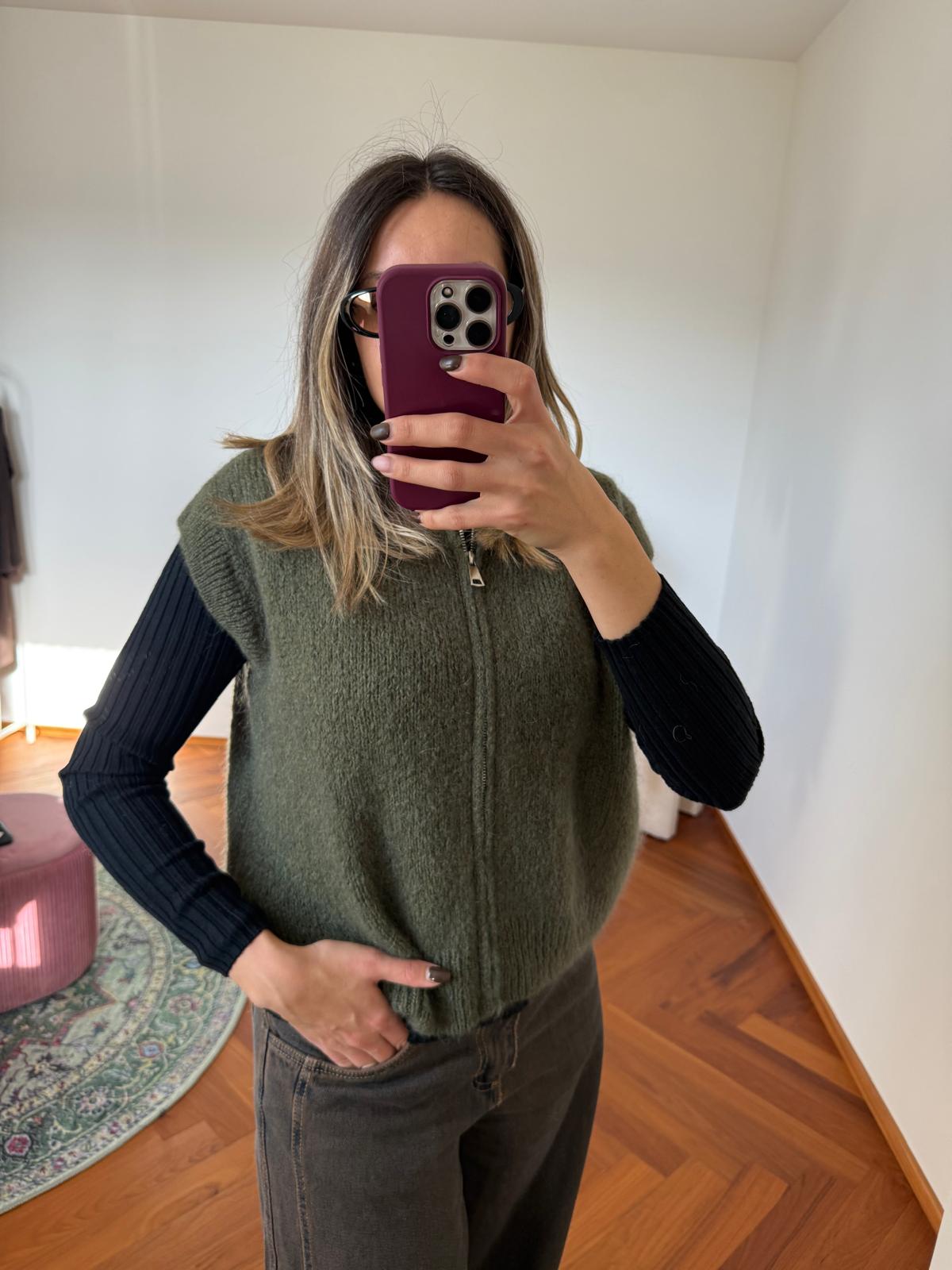 SMANICATO CON ZIP MOHAIR