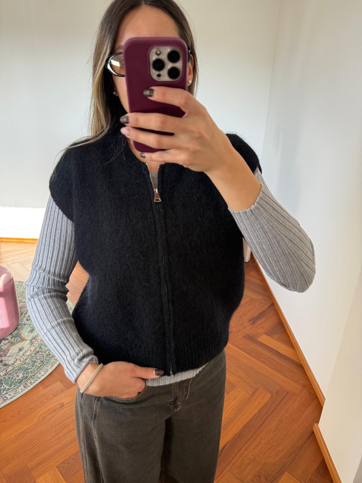 SMANICATO CON ZIP MOHAIR