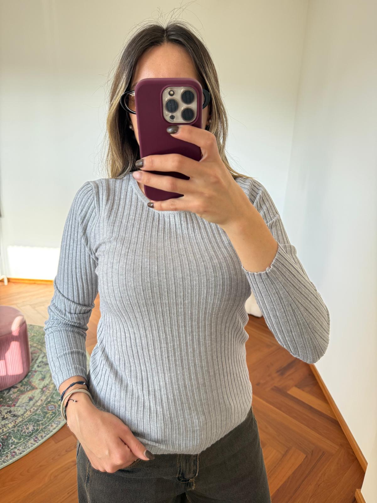 MAGLIA A COSTINE MISTO VISCOSA