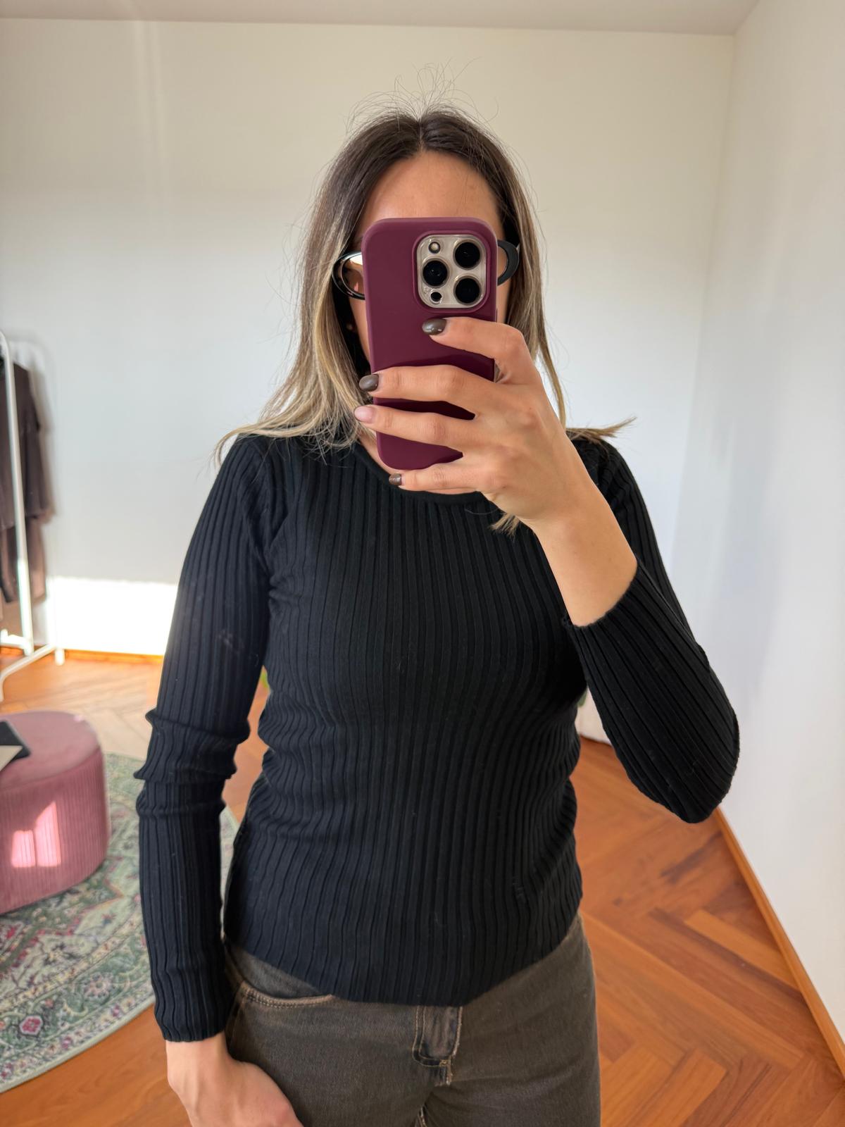 MAGLIA A COSTINE MISTO VISCOSA