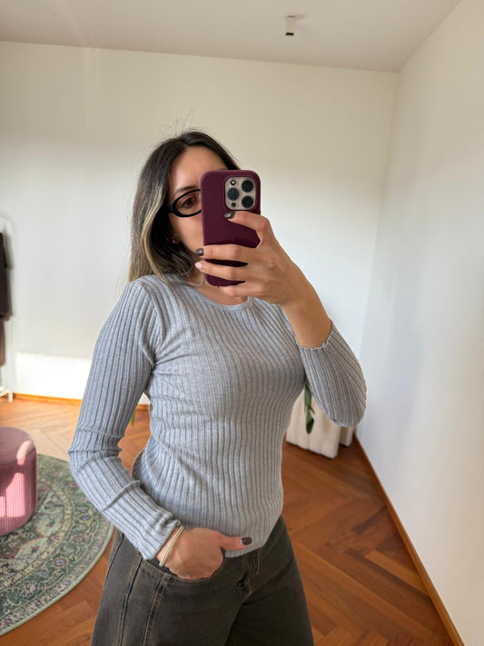 MAGLIA A COSTINE MISTO VISCOSA