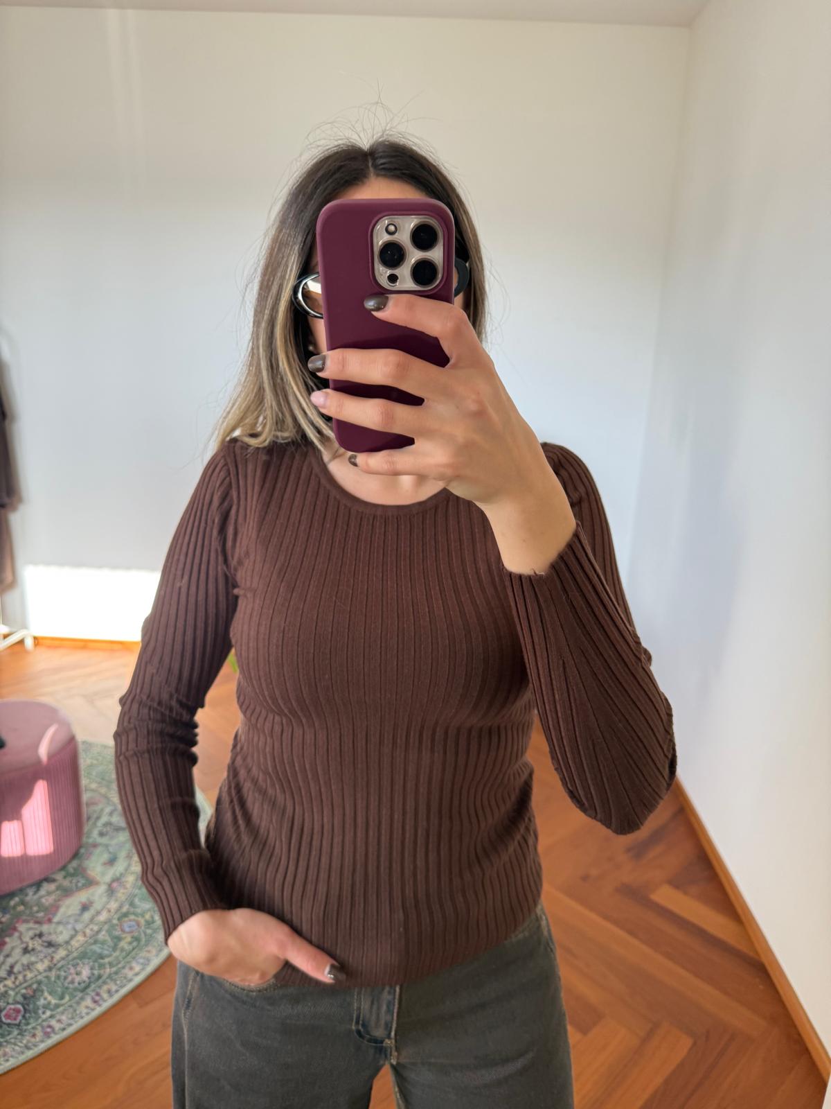 MAGLIA A COSTINE MISTO VISCOSA