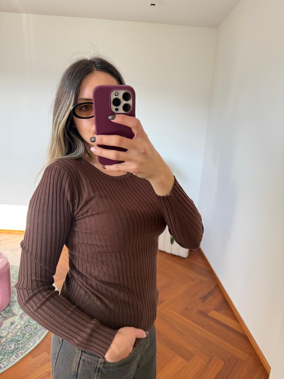 MAGLIA A COSTINE MISTO VISCOSA