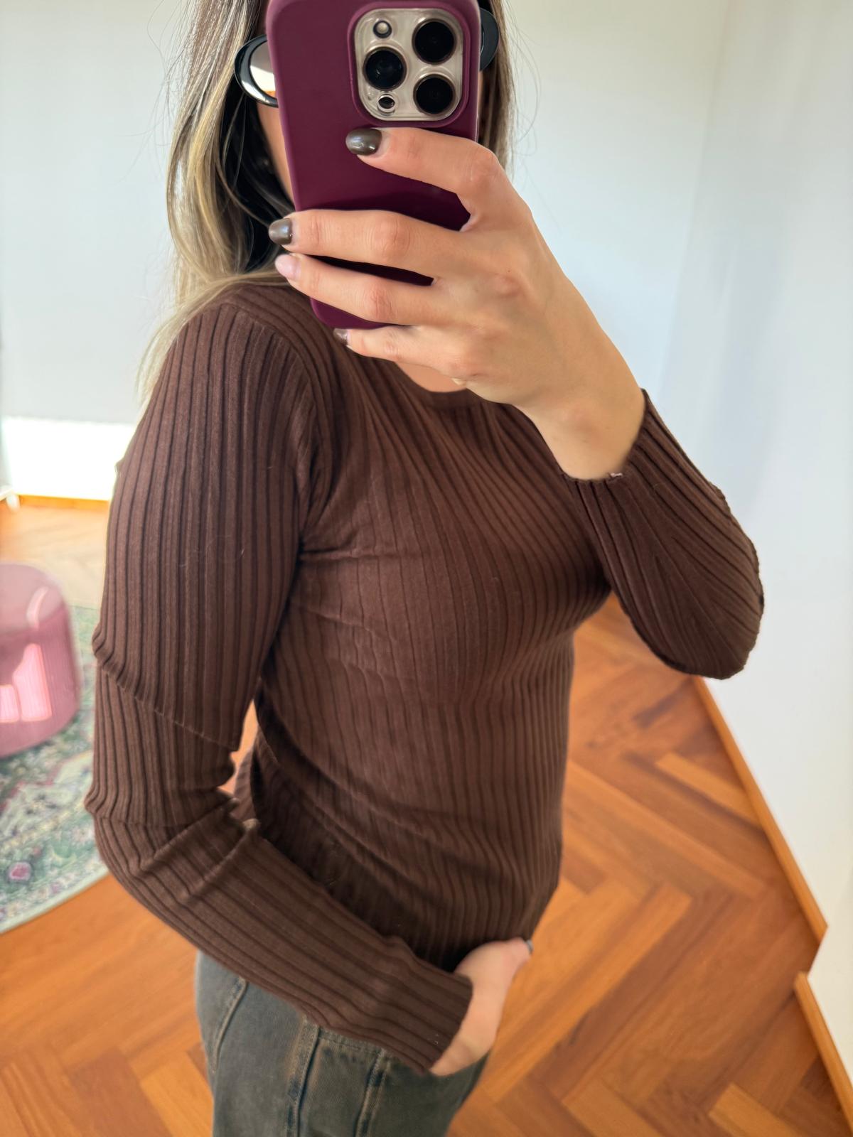 MAGLIA A COSTINE MISTO VISCOSA