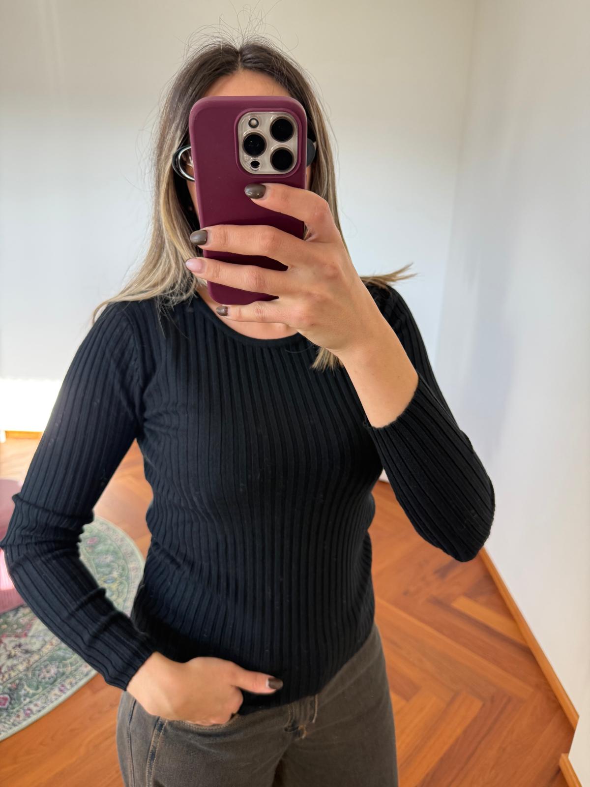 MAGLIA A COSTINE MISTO VISCOSA