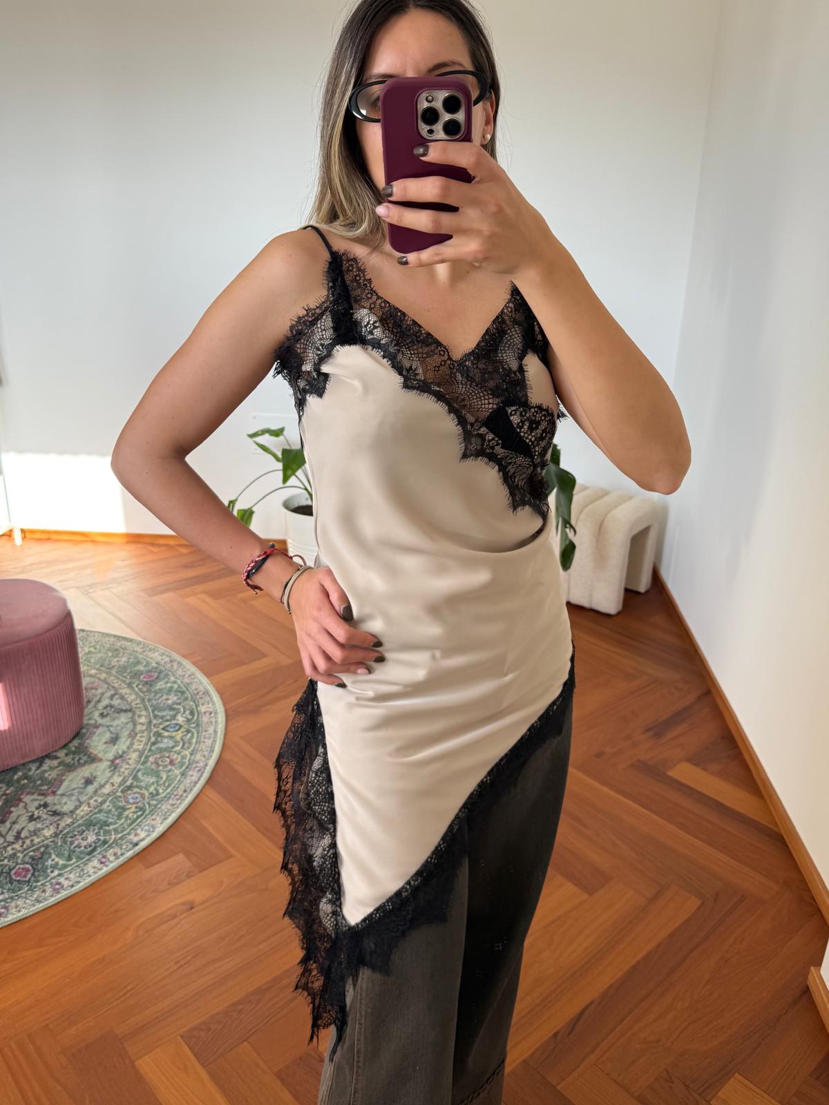 MINIDRESS ASIMMETRICO PIZZO