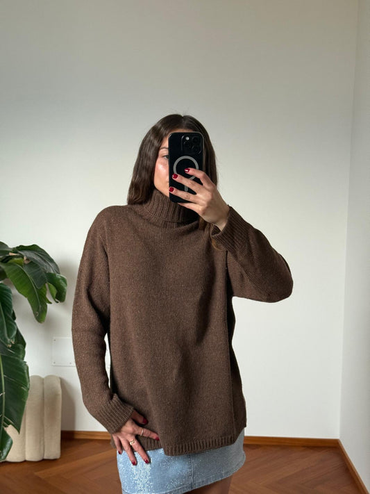 PULL COLLO ALTO MISTO CASHMERE