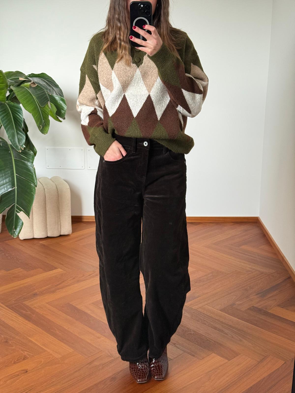 PANTALONE EFFETTO VELLUTO