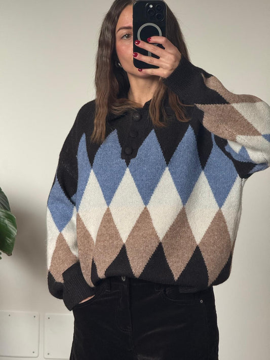 POLO MISTO LANA ROMBI