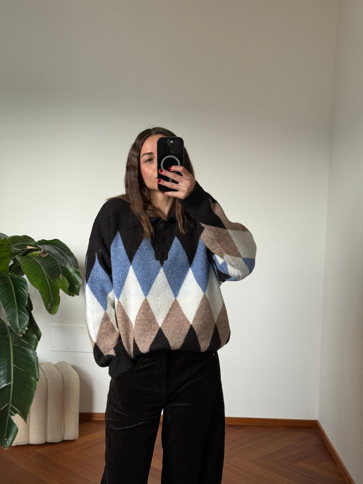 POLO MISTO LANA ROMBI