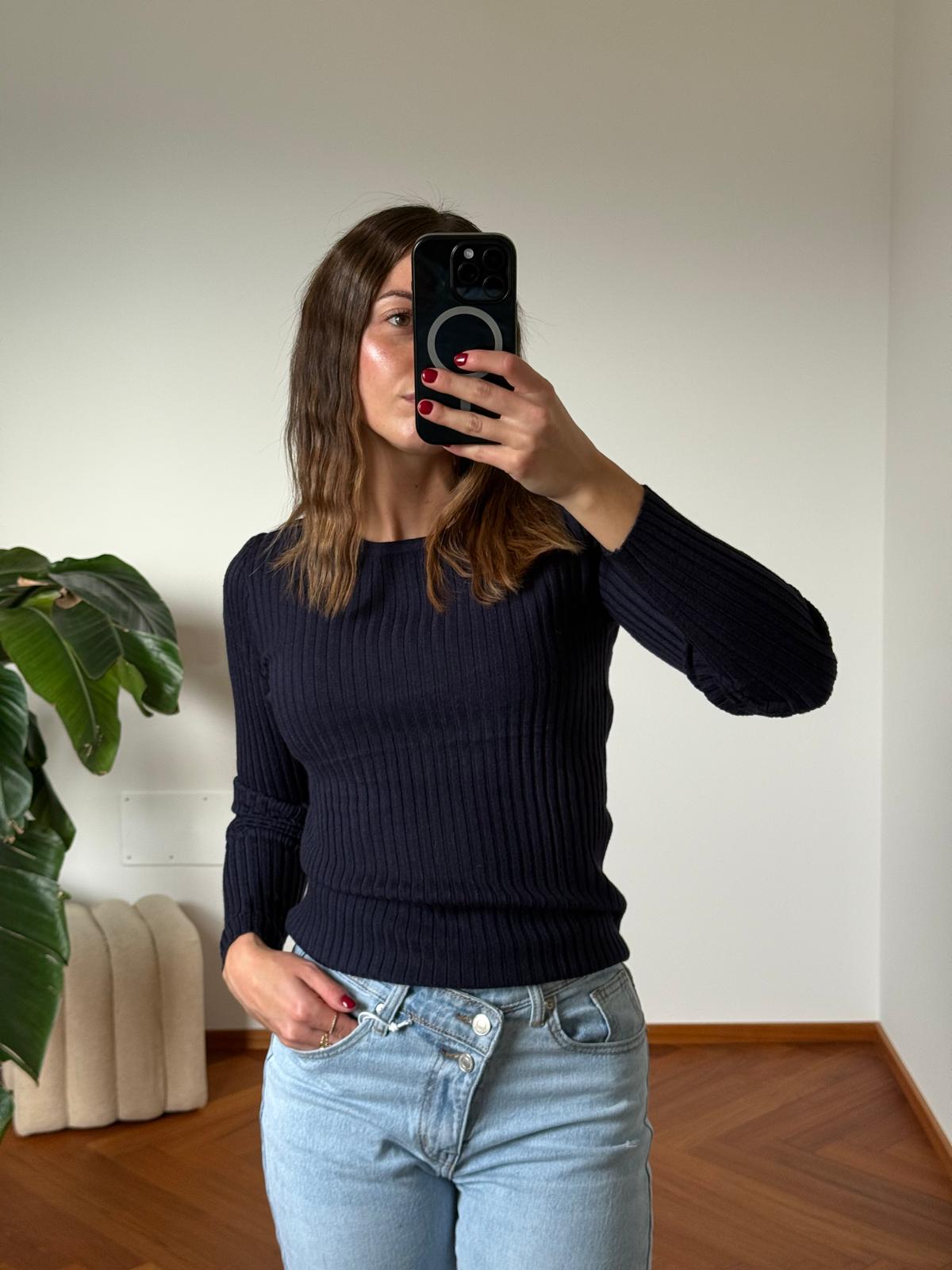 MAGLIA A COSTINE MISTO VISCOSA