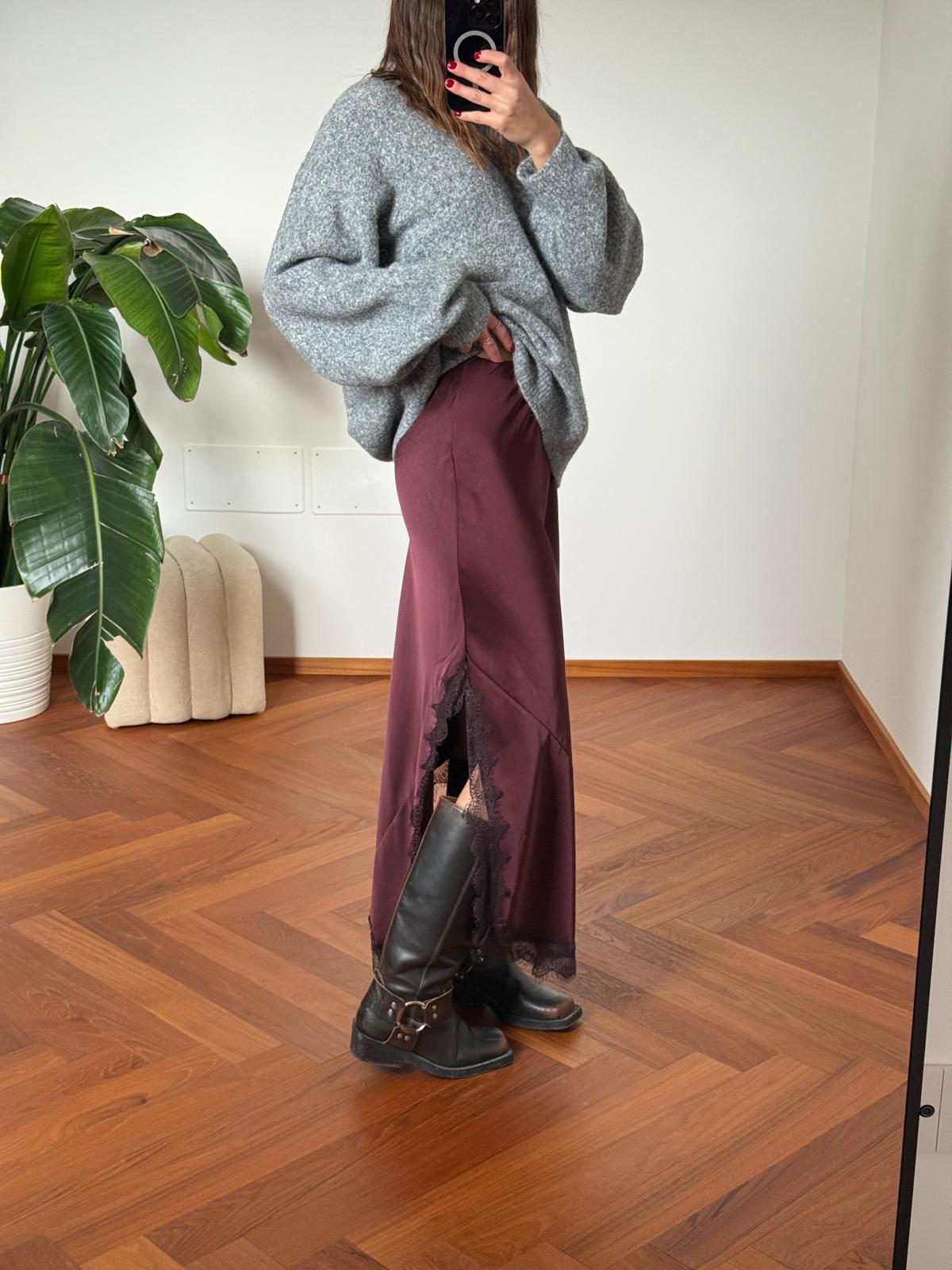 LONGUETTE SATIN CON PIZZO