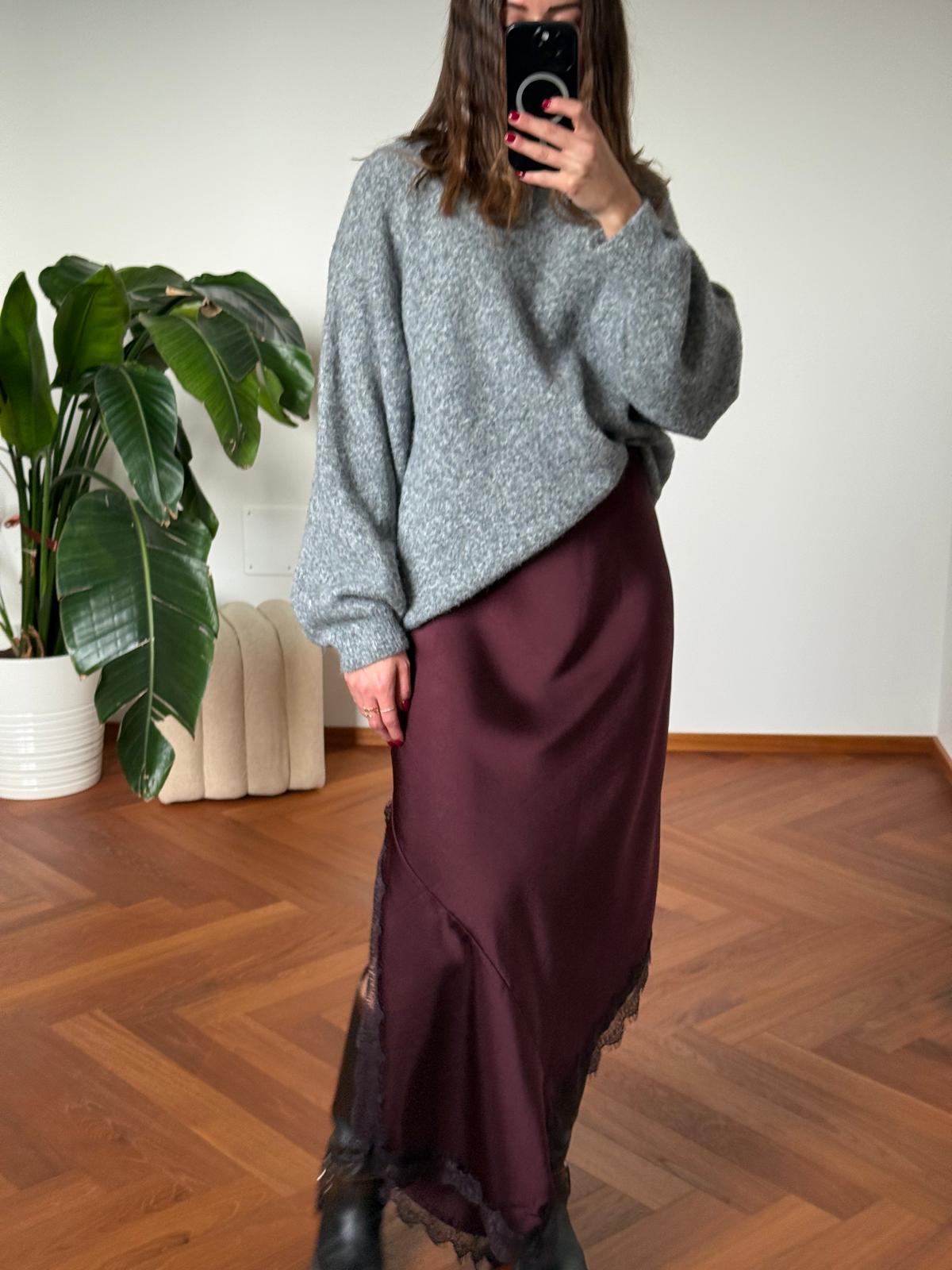 LONGUETTE SATIN CON PIZZO