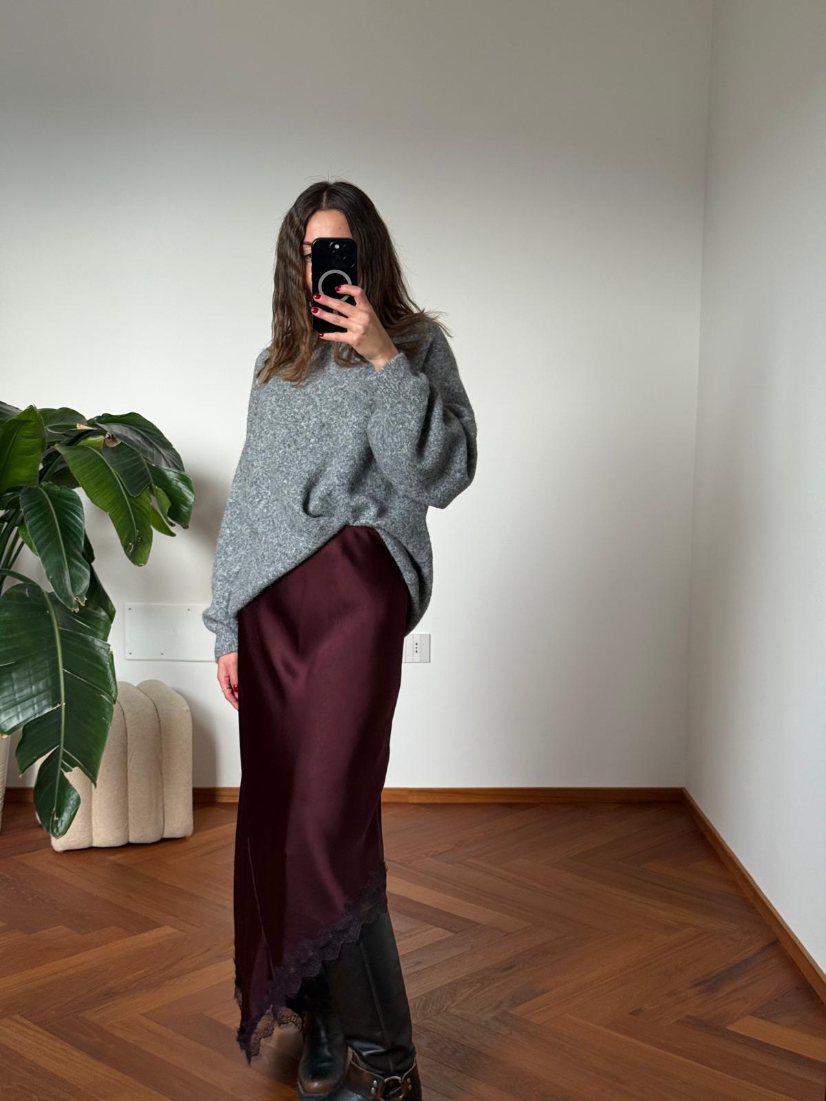 LONGUETTE SATIN CON PIZZO