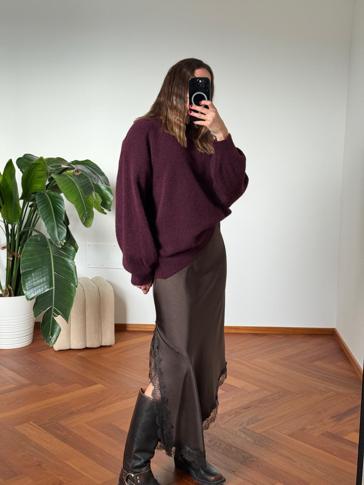 LONGUETTE SATIN CON PIZZO