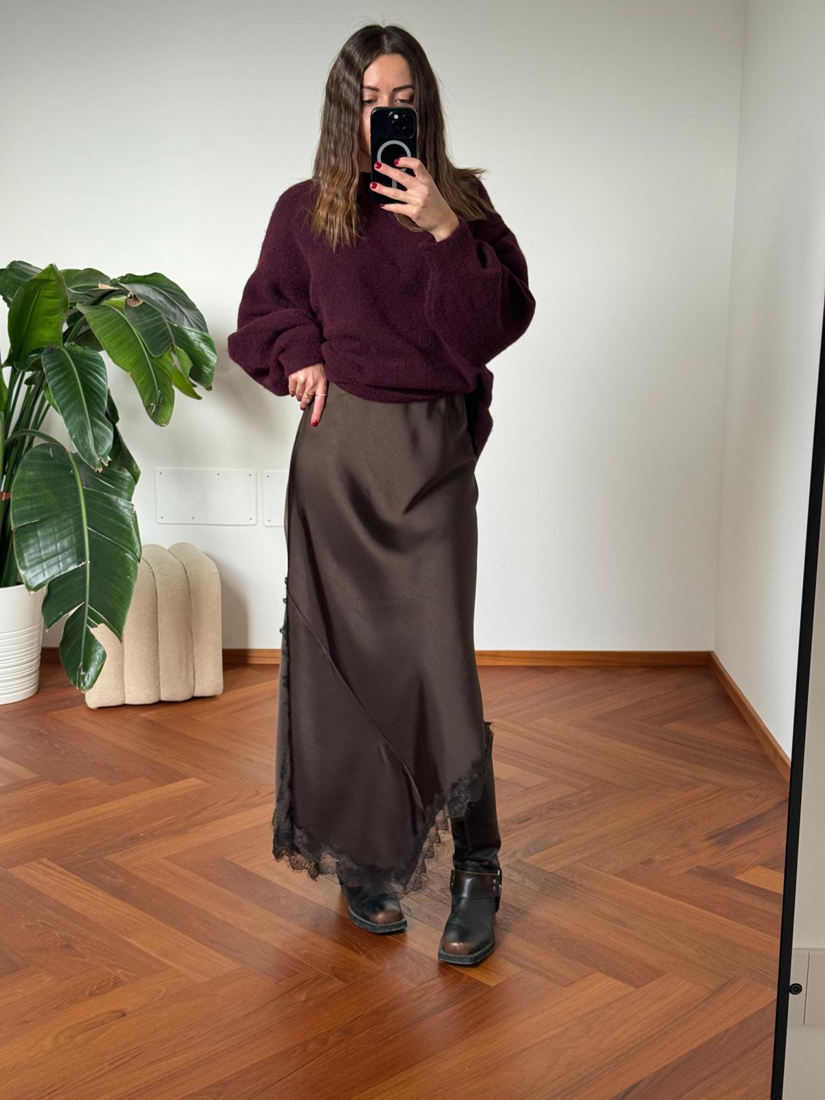 LONGUETTE SATIN CON PIZZO