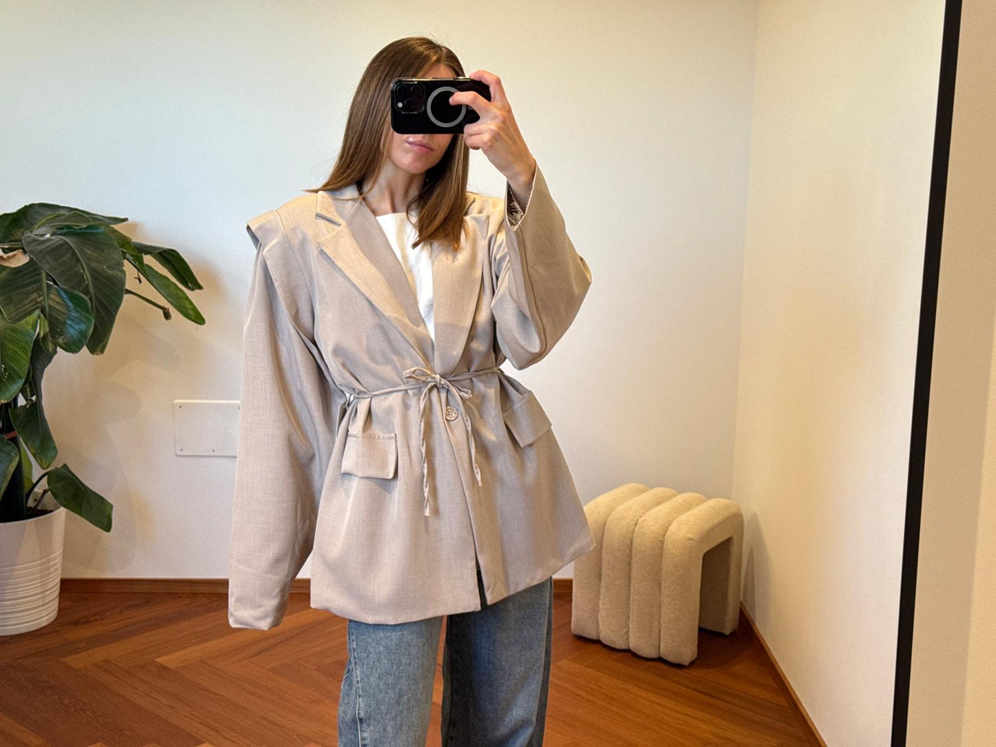 BLAZER OVER CON CINTURA IN VITA