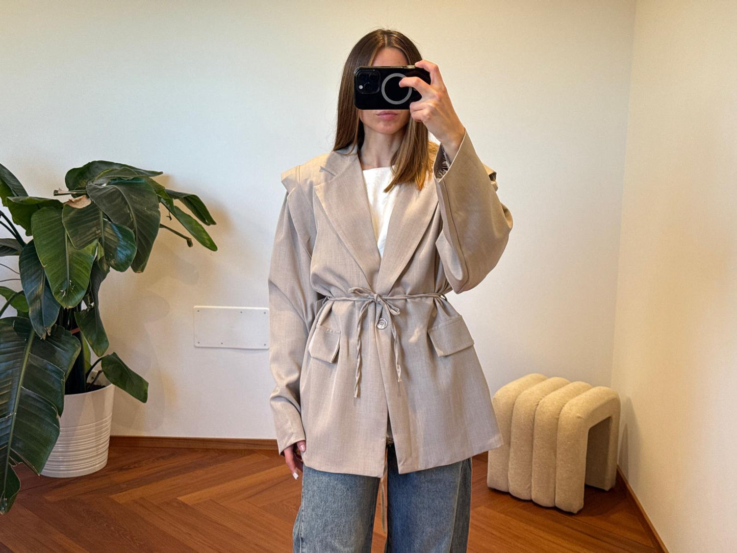 BLAZER OVER CON CINTURA IN VITA