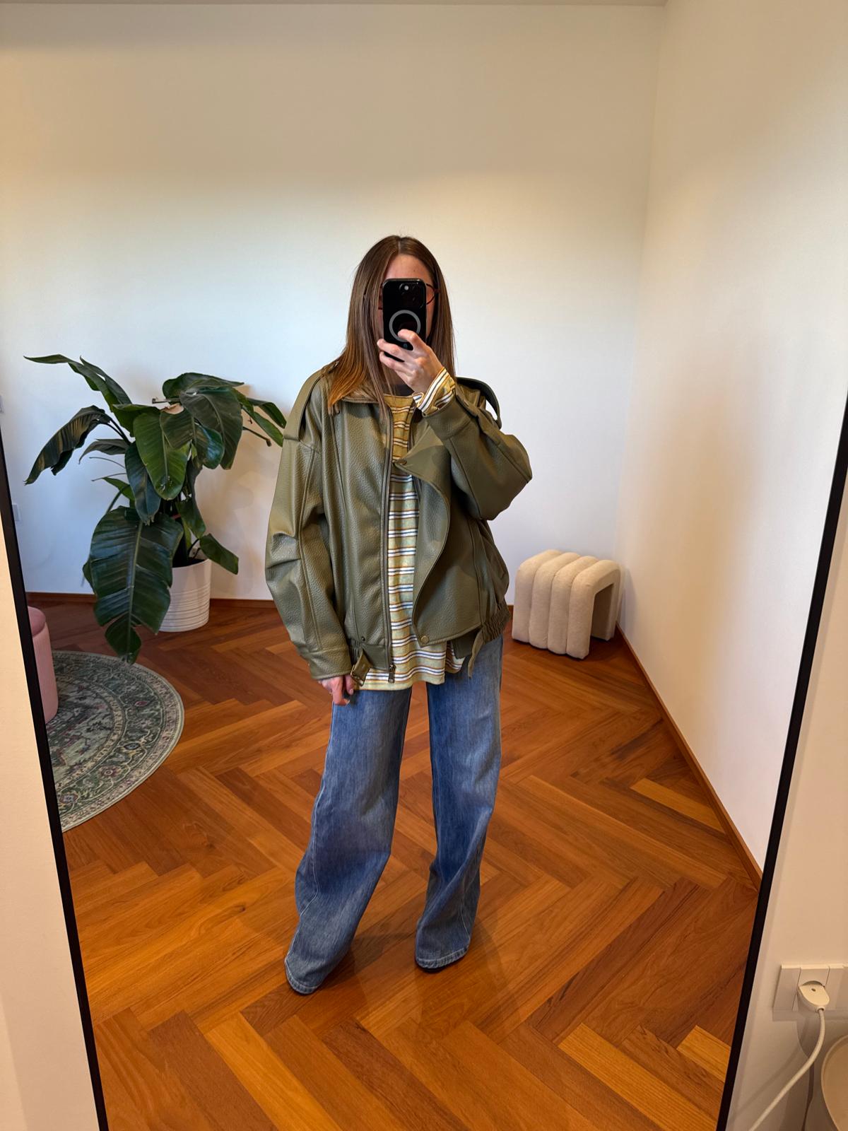 BOMBER ECOPELLE OLIVA