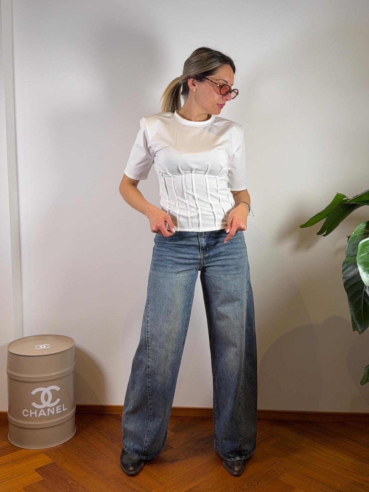 T-SHIRT EFFETTO CORSETTO