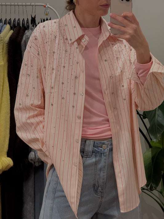 CAMICIA A RIGHE CON BIJOUX